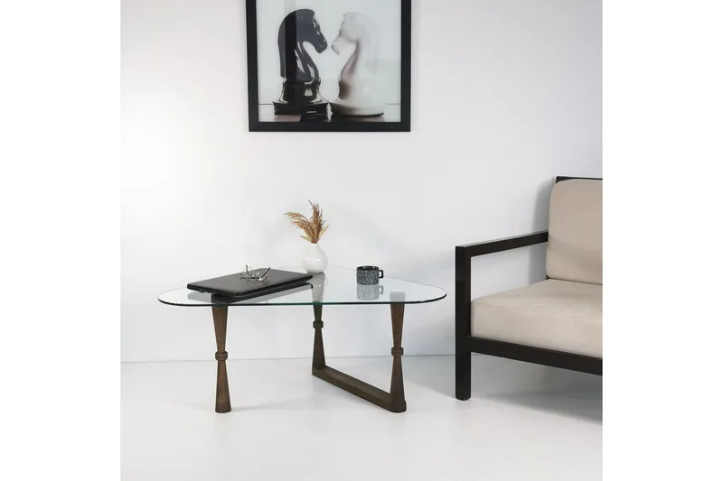 Sabani Soffbord 96 cm Trekantig - Valnötsbrun - Möbler - Bord & matgrupp - Soffbord