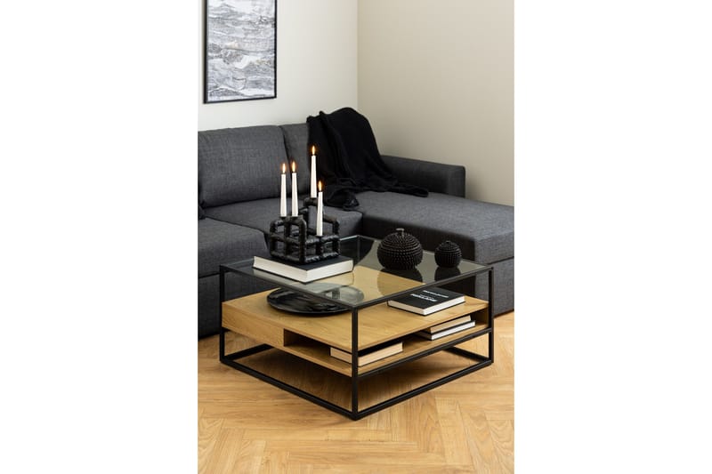 Sakila Soffbord 80x80 cm - Transparent - Möbler - Bord & matgrupp - Soffbord - Soffbord med förvaring