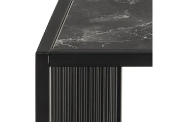 Saklani Kvadratiskt Soffbord 80x80 cm i Metall med Glasskiva - Svart - Möbler - Bord & matgrupp - Soffbord