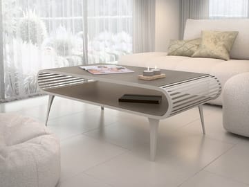 Salvaris Soffbord 120 cm - Beige med ljusbrun bordsskiva - Möbler - Bord & matgrupp - Soffbord - Soffbord med förvaring