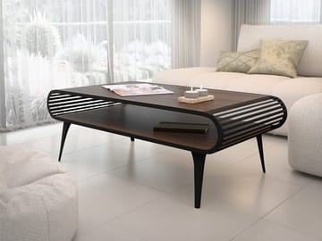 Salvaris Soffbord 120 cm - Svart med brun bordsskiva - Möbler - Bord & matgrupp - Soffbord - Soffbord med förvaring