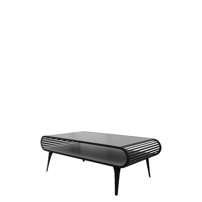 Salvaris Soffbord 120 cm, Svart med grå bordsskiva