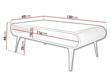 Salvaris Soffbord 120 cm - Svart med grå bordsskiva - Möbler - Bord & matgrupp - Soffbord - Soffbord med förvaring