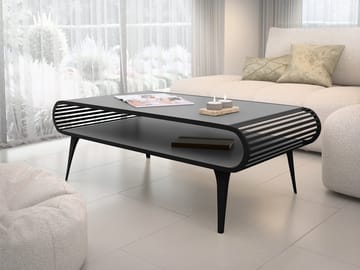 Salvaris Soffbord 120 cm - Svart med grå bordsskiva - Möbler - Bord & matgrupp - Soffbord - Soffbord med förvaring