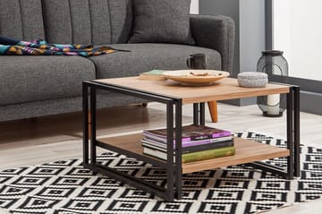 Sapphira Soffbord 70 cm med Förvaring Hylla - Trä/Svart - Möbler - Bord & matgrupp - Soffbord