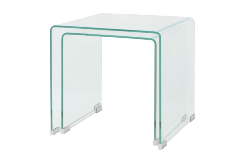 Satsbord 2 st bord härdat klarglas - Transparent - Soffbord