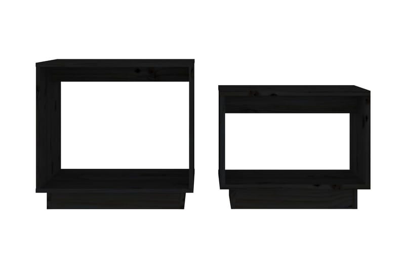 Satsbord 2 st svart massiv furu - Svart - Soffbord - Satsbord