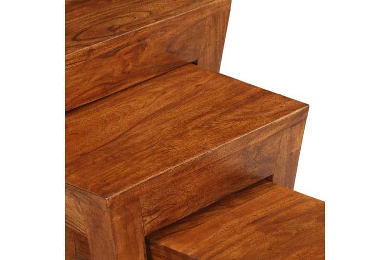 Satsbord 3 delar massivt akaciaträ 50x35x50 cm brun - Brun - Soffbord - Satsbord