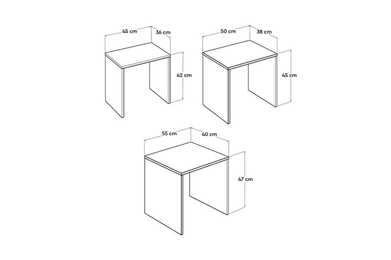 Satsbord 55 cm - Vit - Soffbord - Satsbord