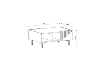 Satsbord 94 cm - Antracit/Valnöt - Möbler - Bord & matgrupp - Soffbord