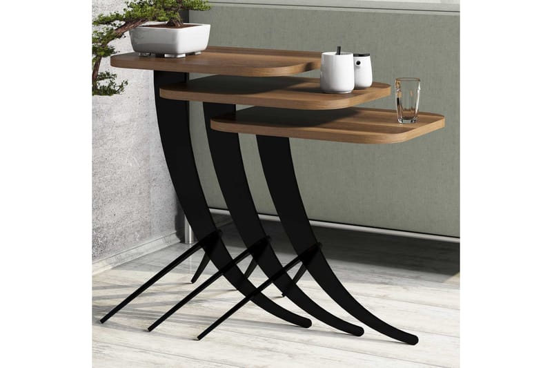 Satsbord Amtorp 45 cm 3 Bord - Mörkbrun - Möbler - Bord & matgrupp - Soffbord