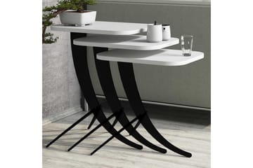 Satsbord Amtorp 45 cm 3 Bord - Vit/Svart - Möbler - Bord & matgrupp - Soffbord