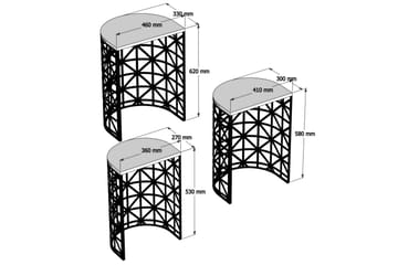 Satsbord Amtorp 46 cm Halvcirkel 3 Bord - Möbler - Bord & matgrupp - Soffbord