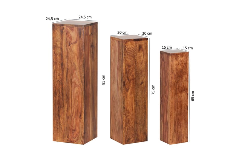 Satsbord Barzaga 3-pack - Trä|natur - Möbler - Bord & matgrupp - Soffbord