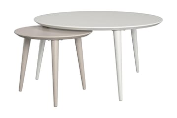 Satsbord Carnegie 90 cm Ovalt 2 Bord Vit/Taupe - CosmoLiving - Möbler - Bord & matgrupp - Soffbord