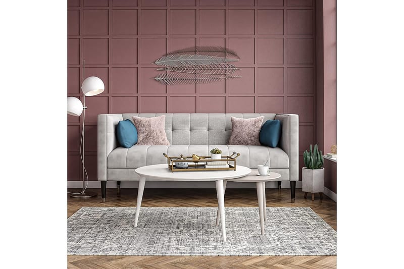 Satsbord Carnegie 90 cm Ovalt 2 Bord Vit/Taupe - CosmoLiving - Möbler - Bord & matgrupp - Soffbord