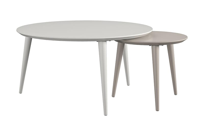 Satsbord Carnegie 90 cm Ovalt 2 Bord Vit/Taupe - CosmoLiving - Möbler - Bord & matgrupp - Soffbord