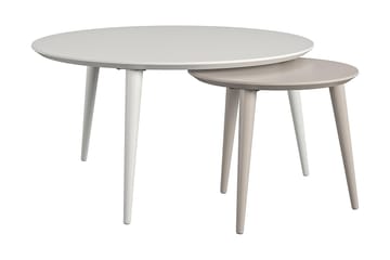 Satsbord Carnegie 90 cm Ovalt 2 Bord Vit/Taupe - CosmoLiving - Möbler - Bord & matgrupp - Soffbord
