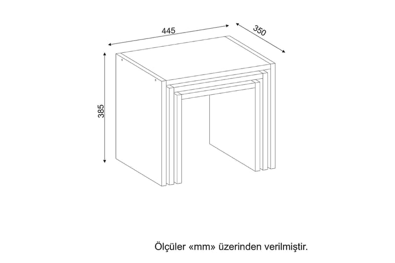 Satsbord Chaya 44 cm 3 Bord - Vit - Möbler - Bord & matgrupp - Soffbord
