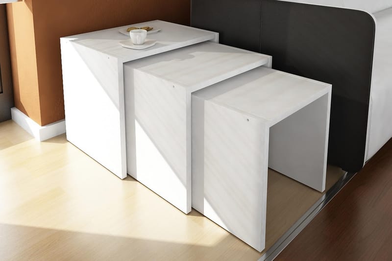 Satsbord Chaya 44 cm 3 Bord - Vit - Möbler - Bord & matgrupp - Soffbord