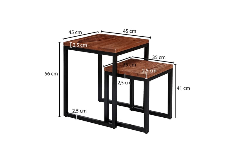 Satsbord Clanton 45 cm - Brun/Svart - Satsbord - Soffbord