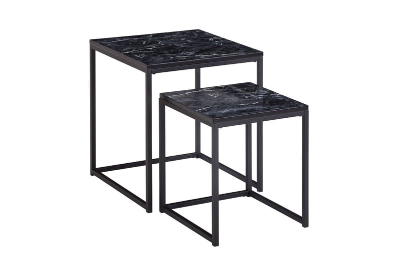 Satsbord Clanton 45 cm - Svart/Grå - Satsbord - Soffbord - Marmorbord