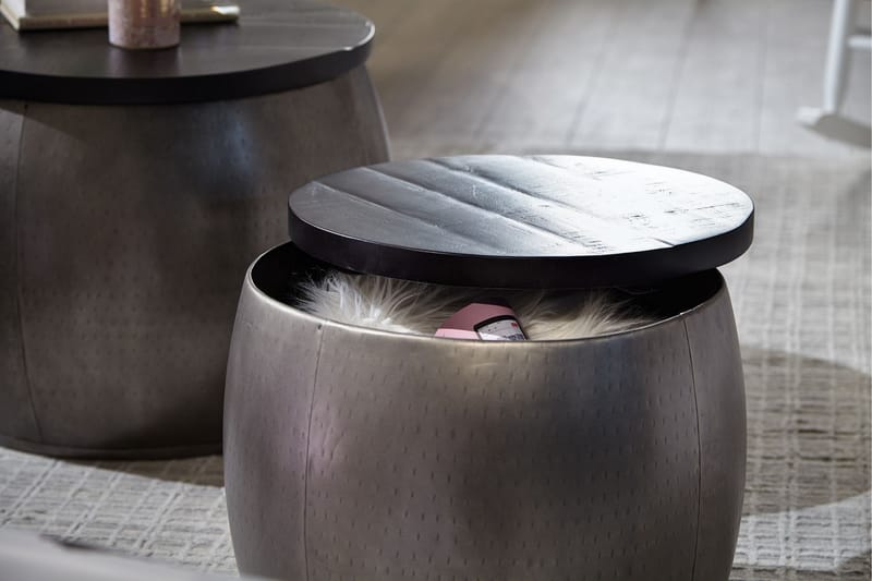 Satsbord Clanton 55 cm Runt Bord - Silver/Svart - Möbler - Bord & matgrupp - Soffbord