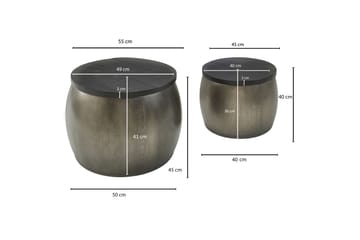 Satsbord Clanton 55 cm Runt Bord - Silver/Svart - Möbler - Bord & matgrupp - Soffbord