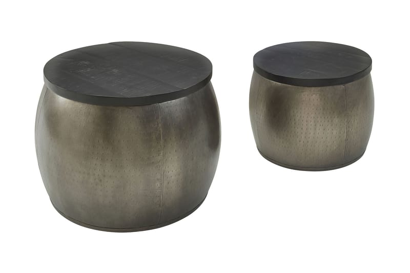 Satsbord Clanton 55 cm Runt Bord - Silver/Svart - Möbler - Bord & matgrupp - Soffbord