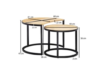 Satsbord Clanton 60 cm Runt - Brun/Svart - Möbler - Bord & matgrupp - Soffbord