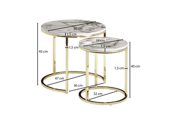 Satsbord Clanton 80 cm Runt - Vit/Grå - Möbler - Bord & matgrupp - Soffbord