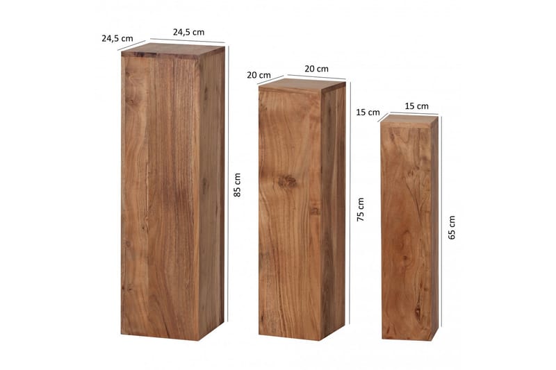 Satsbord Darwell 25 cm 3 Bord - Akacia - Möbler - Bord & matgrupp - Soffbord