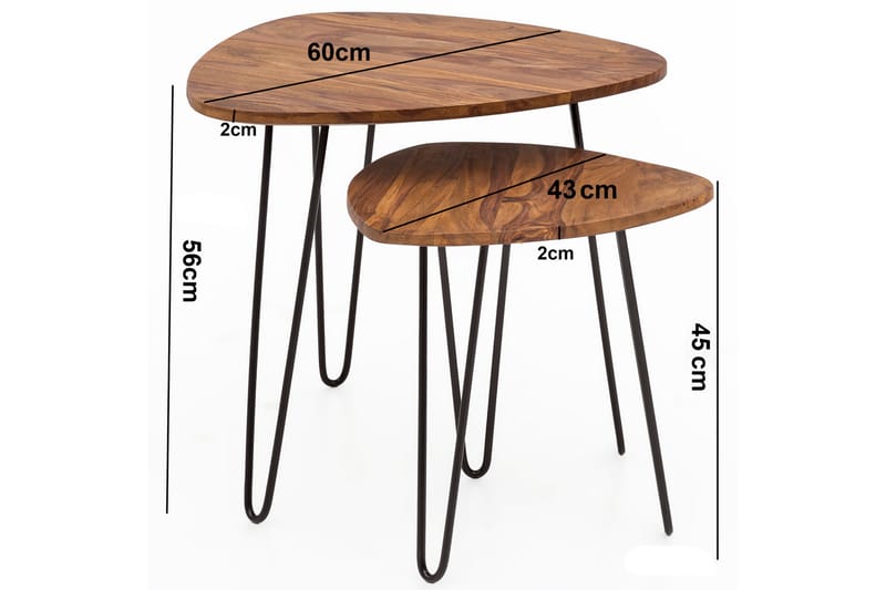 Satsbord Graceanna 2-pack 60 cm - Trä|natur - Möbler - Bord & matgrupp - Soffbord