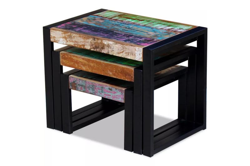 Satsbord i 3 delar återvunnet massivt trä - Flerfärgad - Soffbord - Satsbord