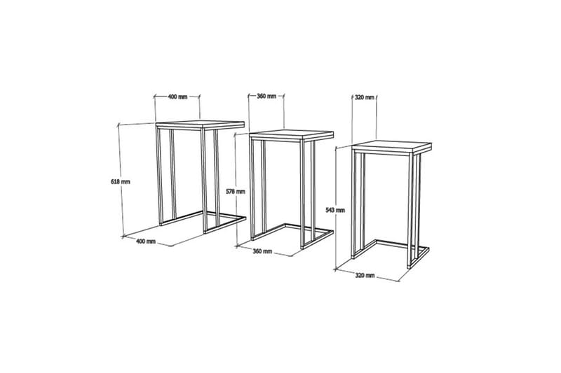 Satsbord Jamal 40x61,8x40 cm - Blå - Möbler - Bord & matgrupp - Soffbord