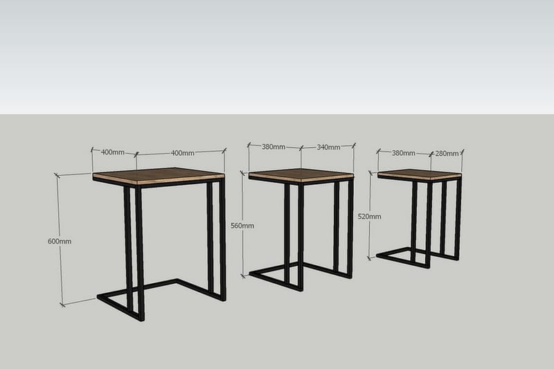 Satsbord Jeylin 3-pack 40 cm - Svart - Möbler - Bord & matgrupp - Soffbord