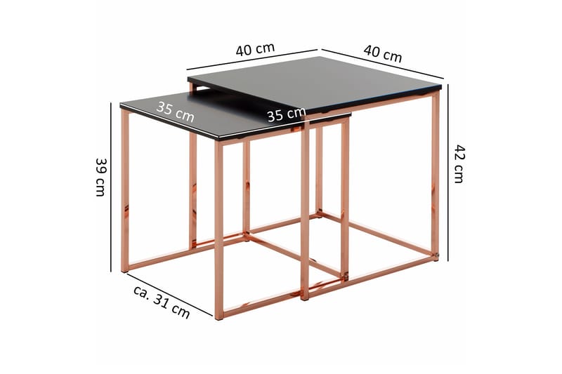 Satsbord Khamsouk 2-pack 48 cm - Koppar|Svart - Soffbord - Satsbord