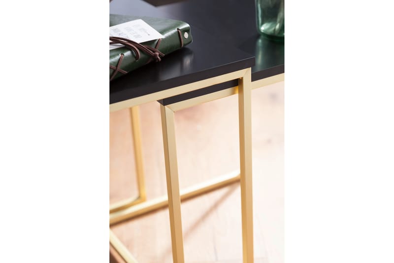Satsbord Khamsouk 48 cm 2 Bord - Svart/Guld - Möbler - Bord & matgrupp - Soffbord