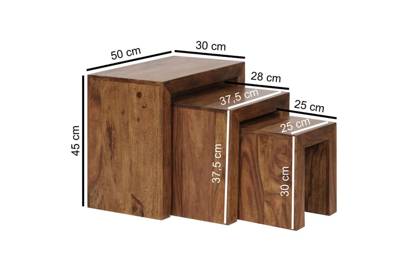 Satsbord Kutter 3-pack - Trä|natur - Soffbord - Satsbord