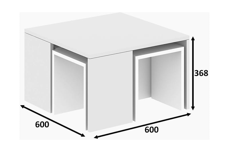 Satsbord Lalenius 60 cm 4 Bord - Vit - Soffbord - Satsbord