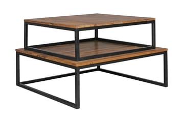 Satsbord Lysogorski 75 cm 2 Bord - Massivt Trä/Svart - Möbler - Bord & matgrupp - Soffbord