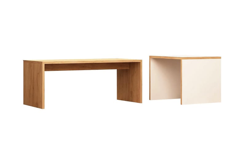 Satsbord Naidaj 90 cm 2 Bord - Trä/Vit - Möbler - Bord & matgrupp - Soffbord