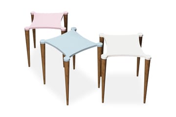 Satsbord Nayla 50 cm 3 Bord - Vit/Rosa/Blå - Möbler - Bord & matgrupp - Soffbord