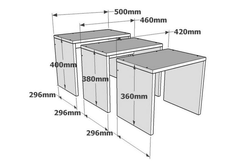 Satsbord Nilslund 50x40x50 cm - Vit - Soffbord - Satsbord