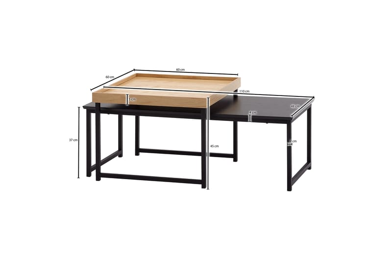 Satsbord Rachid 110 cm Fyrkantig - Natur - Möbler - Bord & matgrupp - Soffbord