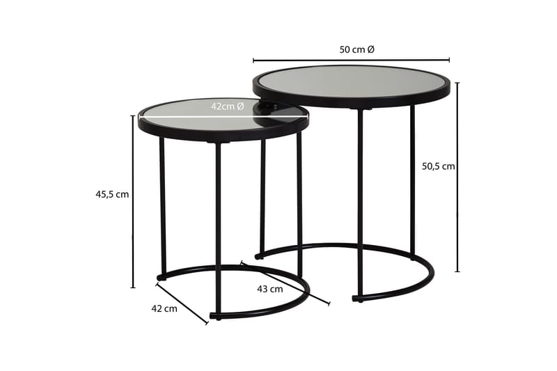 Satsbord Rauchelle 50 cm - Svart - Möbler - Bord & matgrupp - Soffbord
