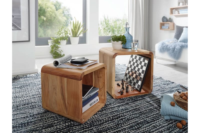 Satsbord Samijah 36 cm 2 Bord - Akacia - Möbler - Bord & matgrupp - Soffbord