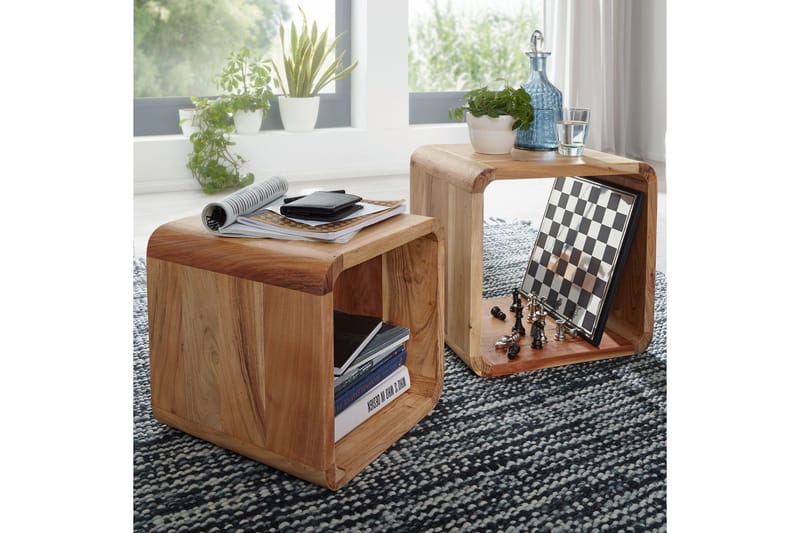 Satsbord Samijah 36 cm 2 Bord - Akacia - Möbler - Bord & matgrupp - Soffbord