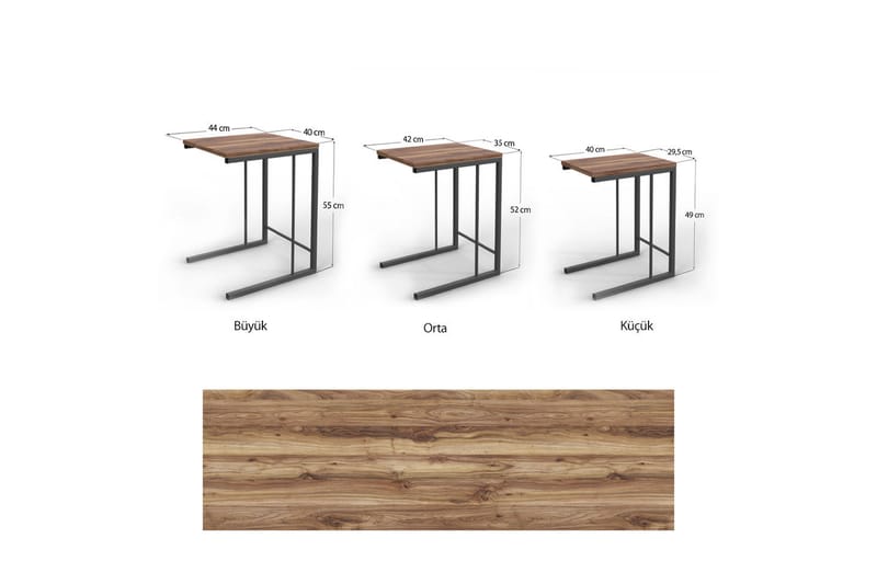 Satsbord Sessan 44x55x44 cm - Svart - Möbler - Bord & matgrupp - Soffbord
