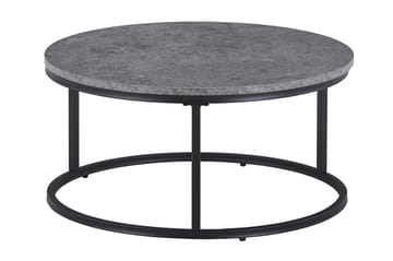Satsbord Thyra 90 cm Runt 2 Bord - Grå/Svart - Möbler - Bord & matgrupp - Soffbord